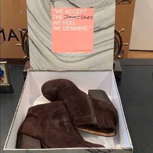 Jeffrey Campbell Brown Suede ankle booties